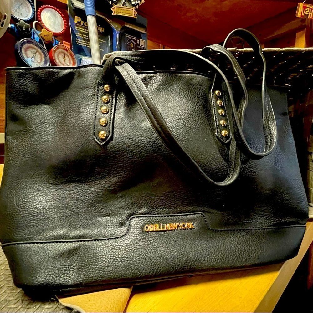 Black Pleather Tote 